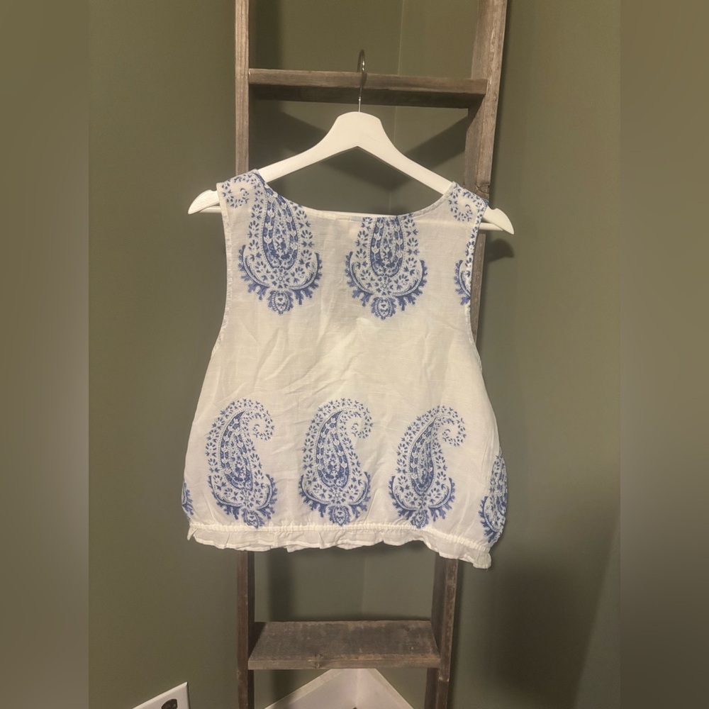 Lucky Brand Paisley Cotton Blouse - Picture 8 of 8